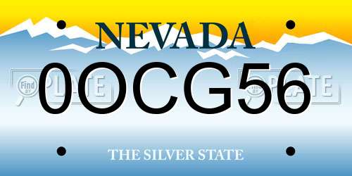 0OCG56 Nevada License Plate