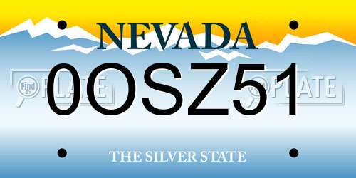 0OSZ51 Nevada License Plate