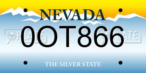 0OT866 Nevada License Plate