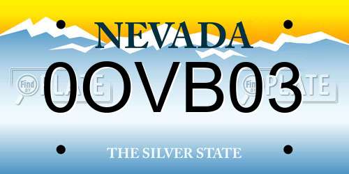 0OVB03 Nevada License Plate
