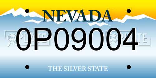 0P09004 Nevada License Plate