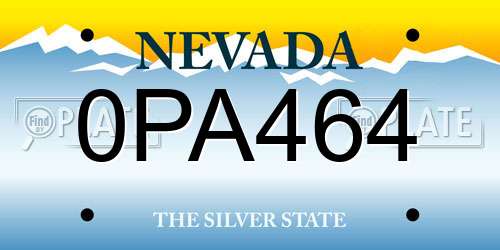 0PA464 Nevada License Plate