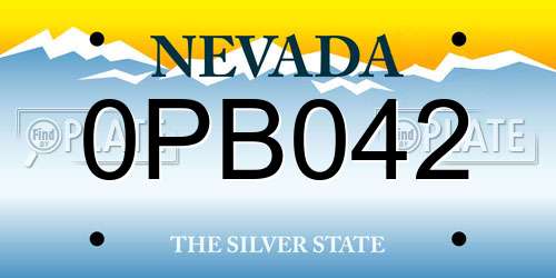 0PB042 Nevada License Plate
