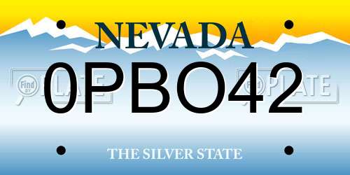 0PBO42 Nevada License Plate