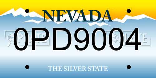 0PD9004 Nevada License Plate