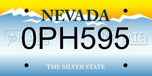 0PH595 Nevada License Plate