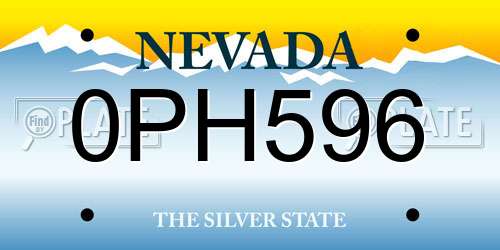 0PH596 Nevada License Plate