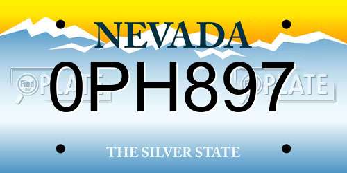 0PH897 Nevada License Plate