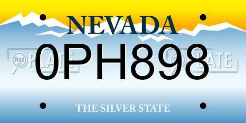 0PH898 Nevada License Plate