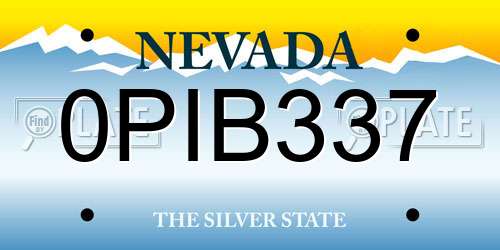 0PIB337 Nevada License Plate