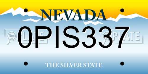 0PIS337 Nevada License Plate