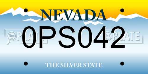0PS042 Nevada License Plate