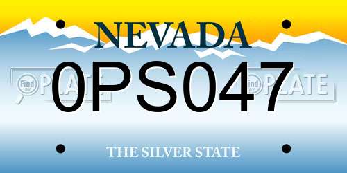0PS047 Nevada License Plate