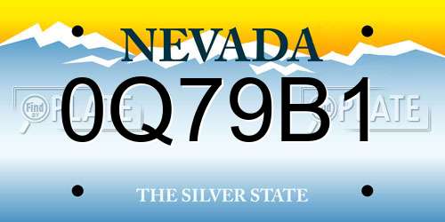0Q79B1 Nevada License Plate