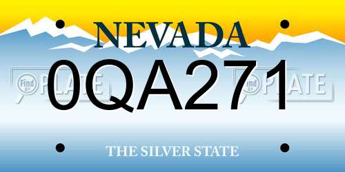 0QA271 Nevada License Plate