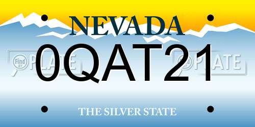 0QAT21 Nevada License Plate
