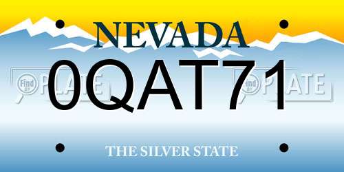 0QAT71 Nevada License Plate