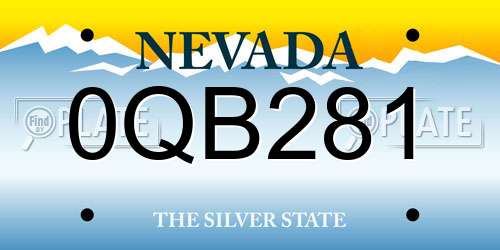 0QB281 Nevada License Plate