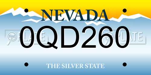 0QD260 Nevada License Plate