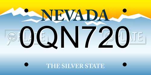 0QN720 Nevada License Plate