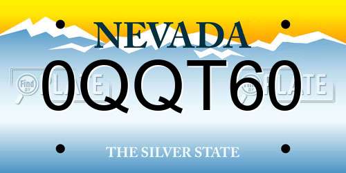0QQT60 Nevada License Plate