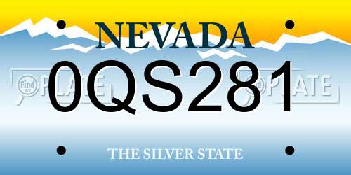 0QS281 Nevada License Plate