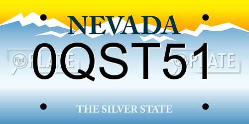 0QST51 Nevada License Plate