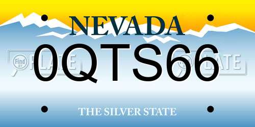 0QTS66 Nevada License Plate