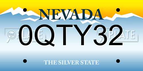 0QTY32 Nevada License Plate