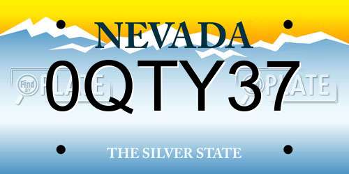 0QTY37 Nevada License Plate