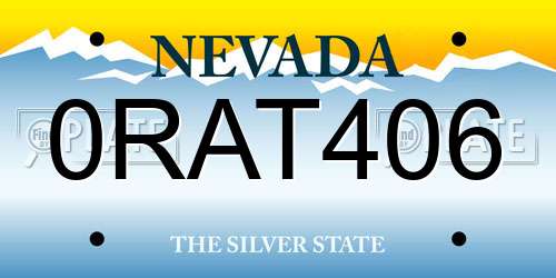 0RAT406 Nevada License Plate