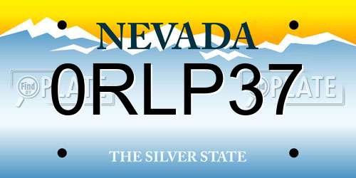 0RLP37 Nevada License Plate