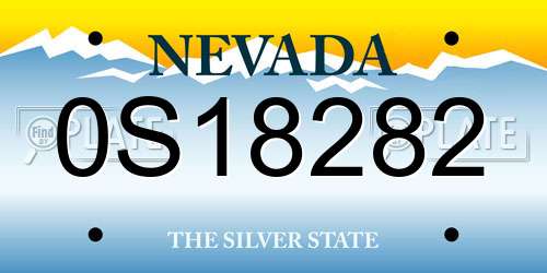 0S18282 Nevada License Plate