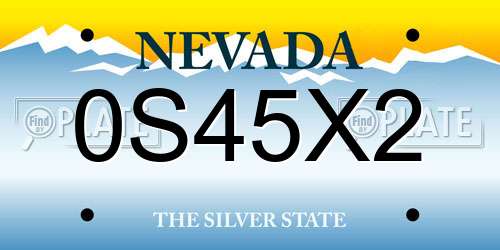 0S45X2 Nevada License Plate