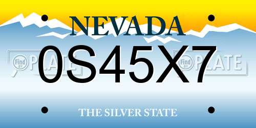 0S45X7 Nevada License Plate