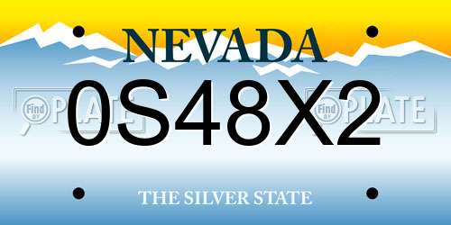 0S48X2 Nevada License Plate