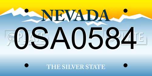 0SA0584 Nevada License Plate