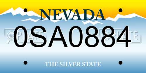 0SA0884 Nevada License Plate