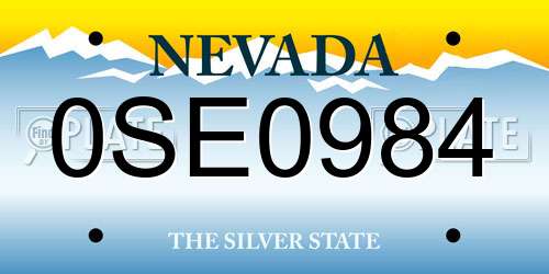 0SE0984 Nevada License Plate