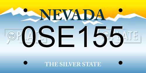 0SE155 Nevada License Plate