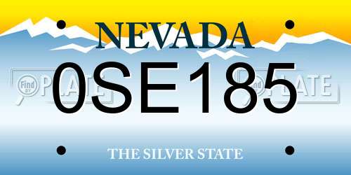 0SE185 Nevada License Plate
