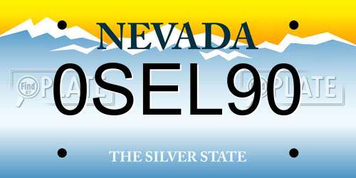 0SEL90 Nevada License Plate