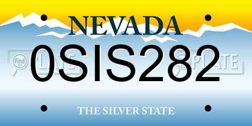0SIS282 Nevada License Plate