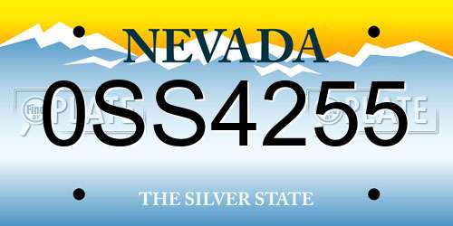 0SS4255 Nevada License Plate