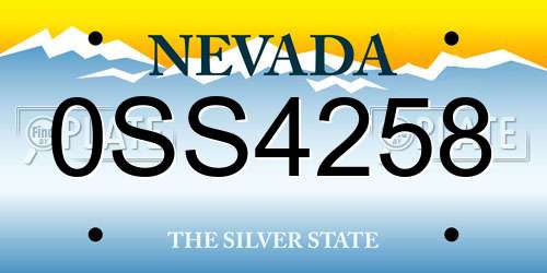 0SS4258 Nevada License Plate