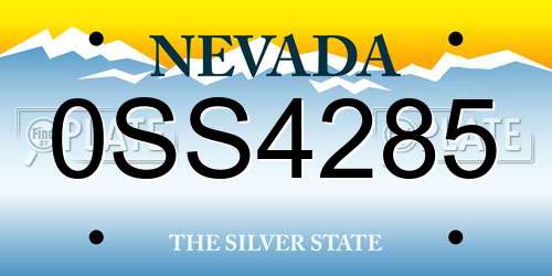 0SS4285 Nevada License Plate