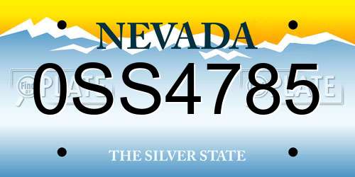 0SS4785 Nevada License Plate