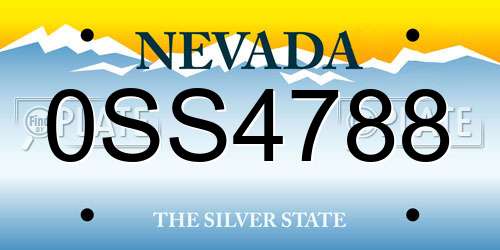 0SS4788 Nevada License Plate