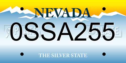 0SSA255 Nevada License Plate