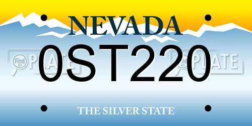 0ST220 Nevada License Plate